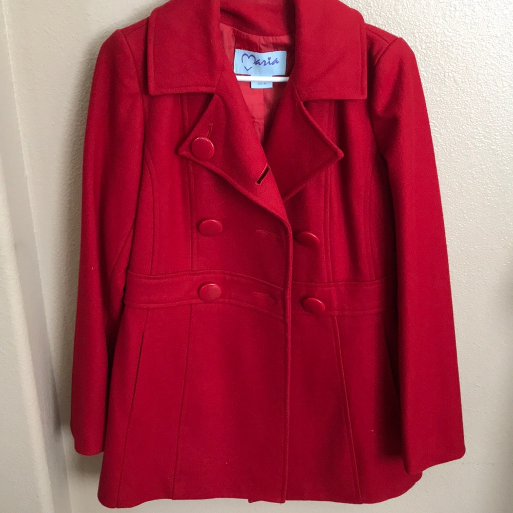 Red Peacoat - Medium